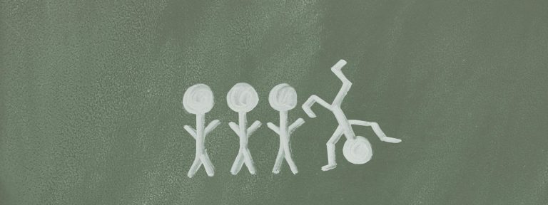 Illustration of four stick figures.